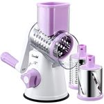 Geedel Kitchen Cheese Grater, Rotary Mandoline Vegetable Slicer with Interchangeable Blades, Easy to Use Rotary Grater Slicer for Fruit, Vegetables, Nuts