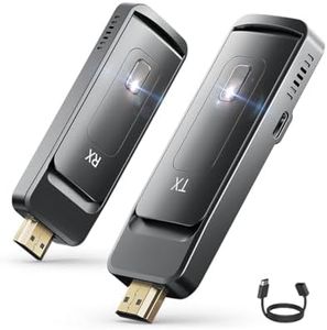 AIMIBO Wireless HDMI Transmitter and Receiver 4K, Foldable Antenna, 5.8G & 2.4G Wireless HDMI Extender, Plug and Play, for Laptop, Camera, TV Box, 165FT/50M Range