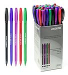 Eziglide Ballpoint Pen Assorted, Pack of 50 Ballpoint Pens, Smooth Writing Action-Medium Point (1.0mm) Coloured Pens Multipack, Ball Point Pens; Ideal Pens for School, Home or Work Stationery Supplies