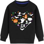 LXKA Kids Halloween Jumper Boys Girls Unisex Glow in the Dark Skeleton Dinosaur Pumpkin Sweatshirt Toddler Clothes Halloween Tops Children Long Sleeve 100% Cotton Crewneck Winter Outfits 1-7 Years