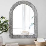 AAZZKANG Small Mirrors for Wall Rustic Wood Arched Mirror for Bedroom Living Room Decorative Hanging Mirror