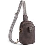 BOSTANTEN Sling Bag Women Leather CrossBody Purse Small Sling Bags for Women Fanny Pack Travel Coffee