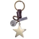 AuPra Star KeyRing Gifts Women & Men Leather KeyChain Girl & Boy Home Car Door Keys Holder Good Luck Present