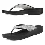 AEROTHOTIC Women's Comfortable Orthotic Flip-Flops Sandal (US Women 11, Mellow Black)