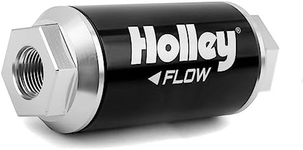 Holley Inline Billet Aluminium Paper Fuel Filter, 10 Microns 175 GPH 3/8 in NPT Female Threads Each