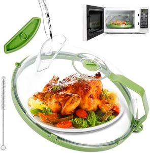 jake.secer Microwave Splatter Cover 12 Inch, Clear Microwave Cover With Water Steamer, High Microwave Cover For Food Bpa-Free, Microwave Food Cover With Water Steam, Ideal For Large Dishes