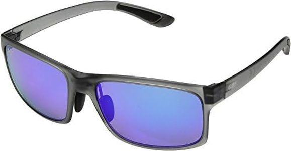 Maui Jim Men's and Women's Pokowai Arch Polarized Rectangular Sunglasses, Translucent Matte Grey/Blue Hawaii, Medium