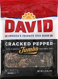 DAVID Roasted and Salted Cracked Pepper Jumbo Sunflower Seeds, 5.25 oz