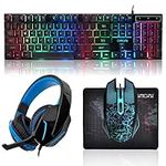 Gaming LED Keyboard Mouse Headset a