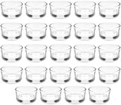 Juvale 24 Pack Glass Tealight Candle Holders 1x2, for Weddings, Table Centerpieces, Parties, Home Decor