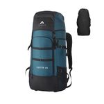 MOUNTILE 60L Travel Backpack with Water Proof Rain Cover - Camping Hiking Rucksack Trekking Bag (Englishblue) - MTL01