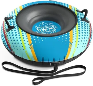 Jasonwell Inflatable Snow Tube Sled - 48" Heavy Duty Snow Tubes for Sledding with Premium Canvas Cover for Kids Adults Snow Toy Fun Winter Outdoor Toys Christmas Birthday Gift for Boys Girls Children