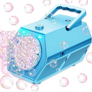 Seifenblasenmaschine, 18000+ Automatischer Bubble Machine mit 2 Geschwindigkeitsstufen, Tragbare Seifenblasenmaschine Kinder Für Geburtstage drinnen und draußen, Hochzeit (Blau)