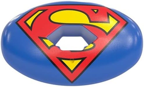 Phenom Elite Superman Football Mouth Guard – Hexa-Flow™ | Royal Blue DC Comics Edition | Impact-Resistant Lip Guard Mouthpiece | Adult & Youth
