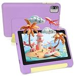 Freeski Kids Tablet 7 inch, Android 13 Tablet for Kids, 8GB RAM+64GB ROM (Expand to 128GB), Parental Control, Kids Software Pre-Installed, Dual Camera, Android Learning Tablet with Proof Case (Purple)