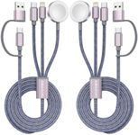 2Pack Upgraded 3 in 2 USB C Cable f