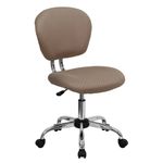 Flash Furniture H-2376-F-COF-GG Mid-Back Coffee Brown Mesh Task Chair with Chrome Base