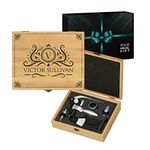 Maverton Wine Opener Tools in Bamboo Box - Engraved Set for Men - Wine Opening kit - Gift for him - Must-Have for Wine Connoisseur in Wooden Box - for Gentleman - Surname