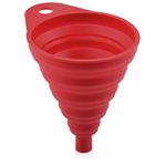 Racefoxx Silicone Funnel, Silicone Funnel, for Liquids, Household, Foldable (Red)