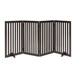 beeNbkks Freestanding Pet Gate for Dogs with 2PCS Support Feet, Foldable Wooden Dog Gates for Doorways Stairs, Indoor Pet Puppy Safety Fence, Espresso