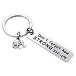 Teblacker Elephant Inspirational Keychain, Don't Forget How Strong You are Keyring, Best Friends Gift, Elephant Lovers, Graduation Gift for Men Women Teenager