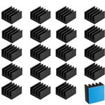 Easycargo 20pcs 9mm Small mini Heatsink Kit 9x9x5mm + 3M 8810 thermal conductive adhesive tape, mini cooler Aluminum Heat Sink for cooling VRM GPU Stepper Driver MOSFET VRam Regulators (9mmx9mmx5mm)