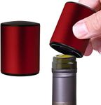 Vacuum Wine Stoppers - Leak-Proof Vacuum Pump Wine Preserver - Vacuum Wine Stopper - Resealable Wine Vacuum Stopper - Bottle Stoppers Vacuum for Freshness - Metal Vacuum Wine Cork - 2 Pack [Red Metal]