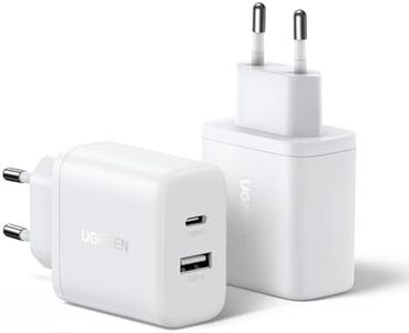 UGREEN 2Pcs Chargeur USB C 20W Rapide Prise Secteur 2 Ports Compatible avec iPhone 16 Plus Pro Max 15 14 13 12 11 SE XS XR Galaxy S25 S24 A16 Pixel 9 8 iPad Air Mini
