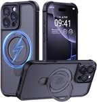 MOCCA Design for iPhone 16 Pro Max Case with Magnetic Invisible Stand [Full Camera Protection] [Compatible with Magsafe] Military Drop Shockproof Translucent Matte Phone Case Cover 6.9",Black