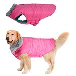 Western Era Windproof Dog Winter Fur Coat, Waterproof Dog Jacket, Warm Dog Vest, Cold Weather Pet Apparel with 2 Layers Fleece Lined for Small Medium Large Dogs (Pink) (XLarge - 30 inch)