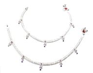 Shree Shobha Collection Silver Anklet Payal for Womens Jewelry for Girls Size-10.5 Inches