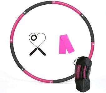 Fitness Hula Hoop Adult Beginner - Hula Hoop for Adults - Detachable and Portable - Exercise Holahoop with Jump Rope, Resistance Band and Carry Bag