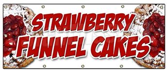 48"x120" Strawberry Funnel Cakes Banner Sign Bakery Cake Cookies Pastry Bread