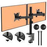 Artikel Double Monitor Desk Mount | Adjustable Heavy Duty Monitor Arms | VESA Mount with C Clamp & Grommet Mounting Base | Computer Monitor Stand for Screen up to 32 inch | Table Mounted | Black