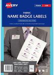 Avery L7418 Fabric Name Badge Labels, White, 86.5 x 55.5 mm, 120 Labels (959171 / L7418)