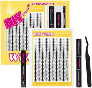 WiWiLINK Lash Clusters Wanna Be Kit Fairy Eyelash Clusters 8-18mm Manga DIY Lash Extension Kit Waterproof Anime Lashes Clusters Invisible Band 0.3mm Individual D Curl Cluster Eyelash Extensions Kit