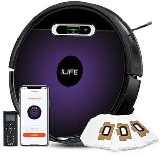 ILIFE V3s Max Robotic Vacuum & Mop, Hands Free Cleaning Up to 40 Days with Large Dust Bags x3, Washable Dust Tank, 3000Pa, Pet Hair Friendly, Cleans Up to 2000sq.ft., Remote Control, App, GH & Alexa