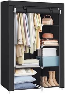 SONGMICS Portable Closet, Clothes Storage Organizer, 17.7 x 41.3 x 66.1 Inches, Black URYG085B02