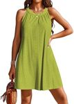 AI'MAGE Womens Swimsuit Cover Up Hollow Out Crochet Coverups Sleeveless Beach Dress Tank Bikini Cover Ups Lemon Green