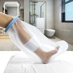 Adult Leg Waterproof Cast Cover, Waterproof Reusable Wound Protector Sleeve for Shower Bath, Watertight Seal Leg Bathing Guard for Broken Leg, Knee, Foot, Ankle Wound, Burns (Adult Half Leg)