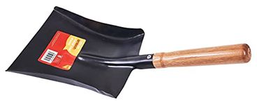 Amtech U1310 Metal Coal Hand Shovel with Wooden Handle for Scooping Coal and Ashes