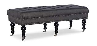 Linon Isabelle Bed Bench, 62-Inch, Black Finish