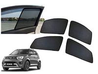 Auto Pearl Black Z Window Plug-in Half Sun Shades Car Curtain Compatible with - Ignis 2020 (Set of 4) Color Black