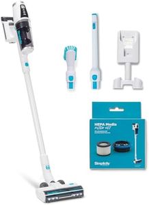 Simplicity Vacuums S67 Bundle, Stick Cordless Vacuum Cleaner and SF67 HEPA Media Filter Set, Powerful on Hardwood Floor and Carpet, Rechargeable Lightweight Cleaner for Home, Pet Hair
