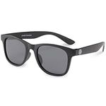 BABY SUNNIES Flexible Polarized Kids Sunglasses for Boys Girls 3-8 Years 100% UV Protection (Black)