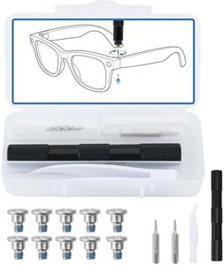 Screwdriver & Replacement Screw Kit for Ray-Ban Meta Gen1/Gen2 (Wayfarer, Skyler, Headliner, Display) & Oakley Meta HSTN Smart Glasses, Portable Case, Pre-coated Threadlock Hinge Screws