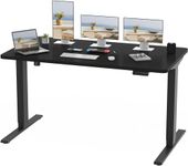 FLEXISPOT 160x80cm Electric Standing Desk Height Adjustable Desk Desktop Sit Stand Desk Stand Up Desk with Memory Smart Pannel (Black Frame+Black Desktop)