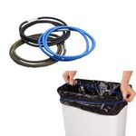 JEKUGOT Trash Can Rubber Bands Set, Fits 13-30 Gallon Bins, Elastic Bands for Home, Office, School, Garbage Can Bands in Black, Blue, Olive Green, Strong Rubber Bands for Secure Trash Bag Hold