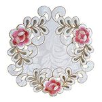 EQLEF Round Doilies 4 Pcs of Embroidered Placemats Floral Cutwork Lace Vase Pads 9.8"*9.8"