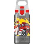 SIGG - Kids Water Bottle - Viva One Fire Truck - Suitable For Carbonated Beverages - Leakproof - Dishwasher Safe - BPA Free - Sports & Bike - Grey - 0.5L